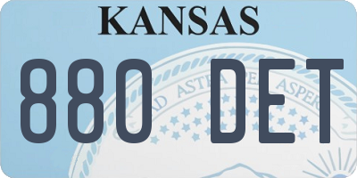 KS license plate 880DET