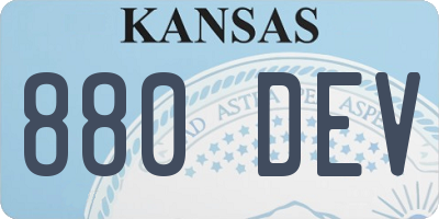 KS license plate 880DEV