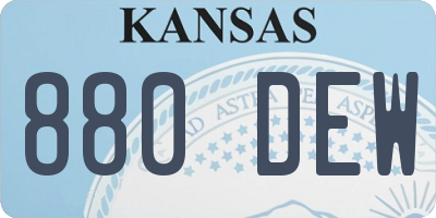 KS license plate 880DEW
