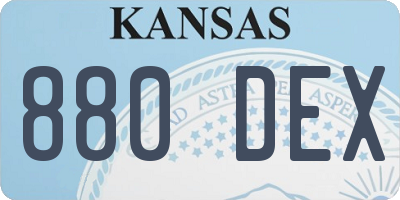 KS license plate 880DEX