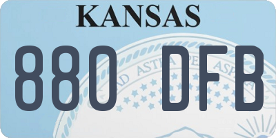 KS license plate 880DFB