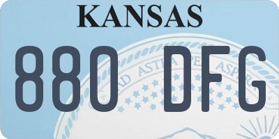 KS license plate 880DFG