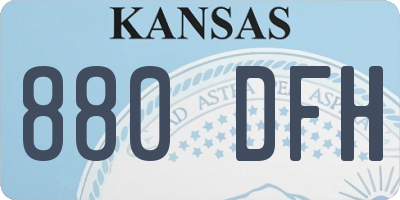 KS license plate 880DFH