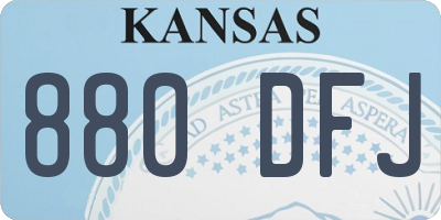 KS license plate 880DFJ