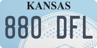 KS license plate 880DFL