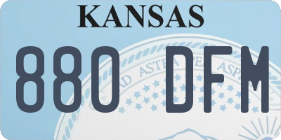 KS license plate 880DFM