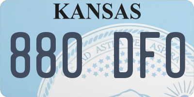 KS license plate 880DFO
