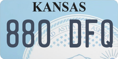 KS license plate 880DFQ