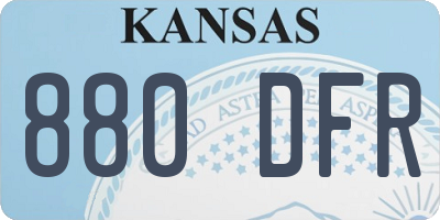KS license plate 880DFR
