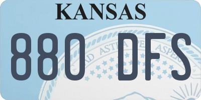 KS license plate 880DFS