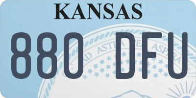 KS license plate 880DFU