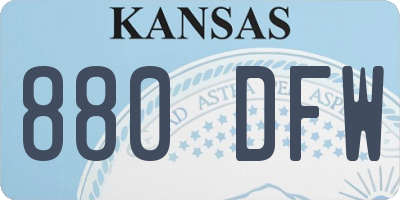 KS license plate 880DFW