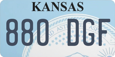 KS license plate 880DGF