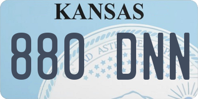 KS license plate 880DNN
