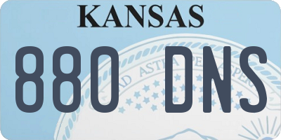 KS license plate 880DNS