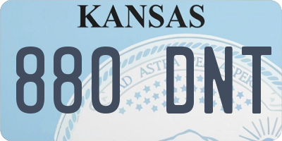 KS license plate 880DNT