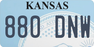 KS license plate 880DNW