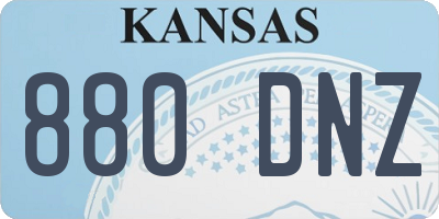 KS license plate 880DNZ