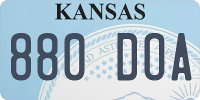 KS license plate 880DOA