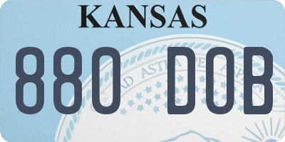 KS license plate 880DOB