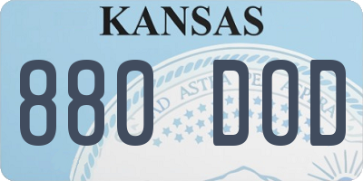 KS license plate 880DOD