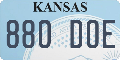KS license plate 880DOE