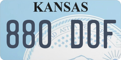 KS license plate 880DOF
