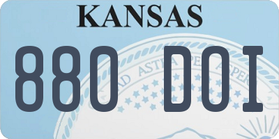 KS license plate 880DOI