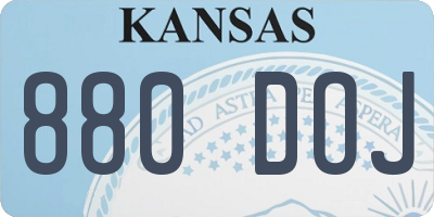 KS license plate 880DOJ