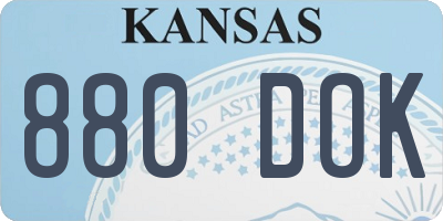 KS license plate 880DOK