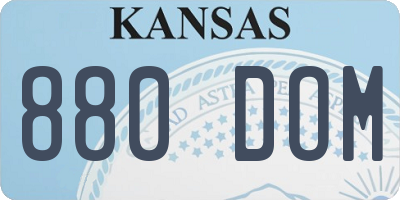 KS license plate 880DOM