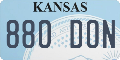 KS license plate 880DON