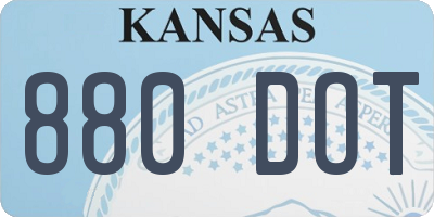 KS license plate 880DOT