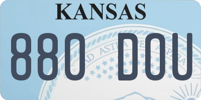 KS license plate 880DOU