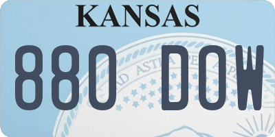 KS license plate 880DOW
