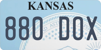 KS license plate 880DOX