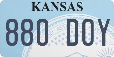 KS license plate 880DOY