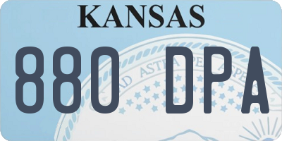 KS license plate 880DPA
