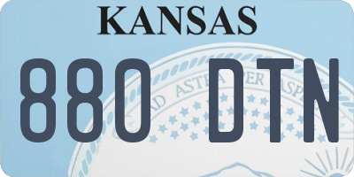 KS license plate 880DTN