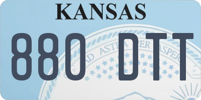 KS license plate 880DTT