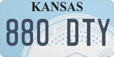 KS license plate 880DTY