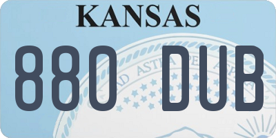 KS license plate 880DUB