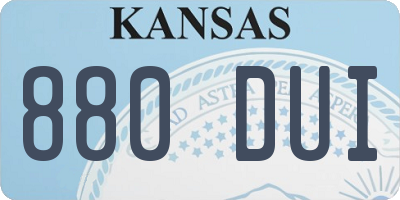 KS license plate 880DUI