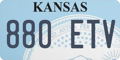 KS license plate 880ETV
