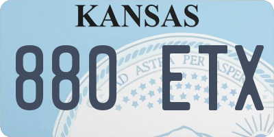 KS license plate 880ETX