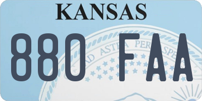 KS license plate 880FAA