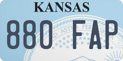 KS license plate 880FAP