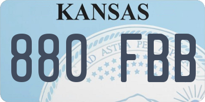 KS license plate 880FBB
