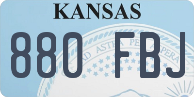 KS license plate 880FBJ