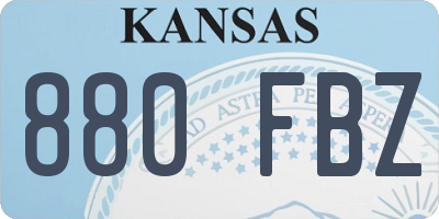 KS license plate 880FBZ